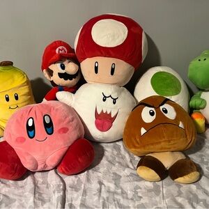 Super Mario Plush Toy Set - Red, Pink, Brown